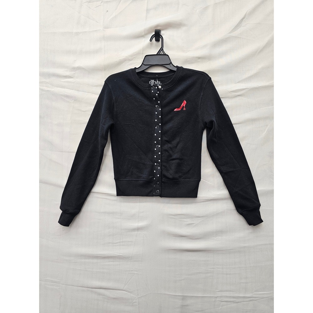 The Devil Wears Prada Womens Cardigan Black Cotton Blend Casual Size XXS